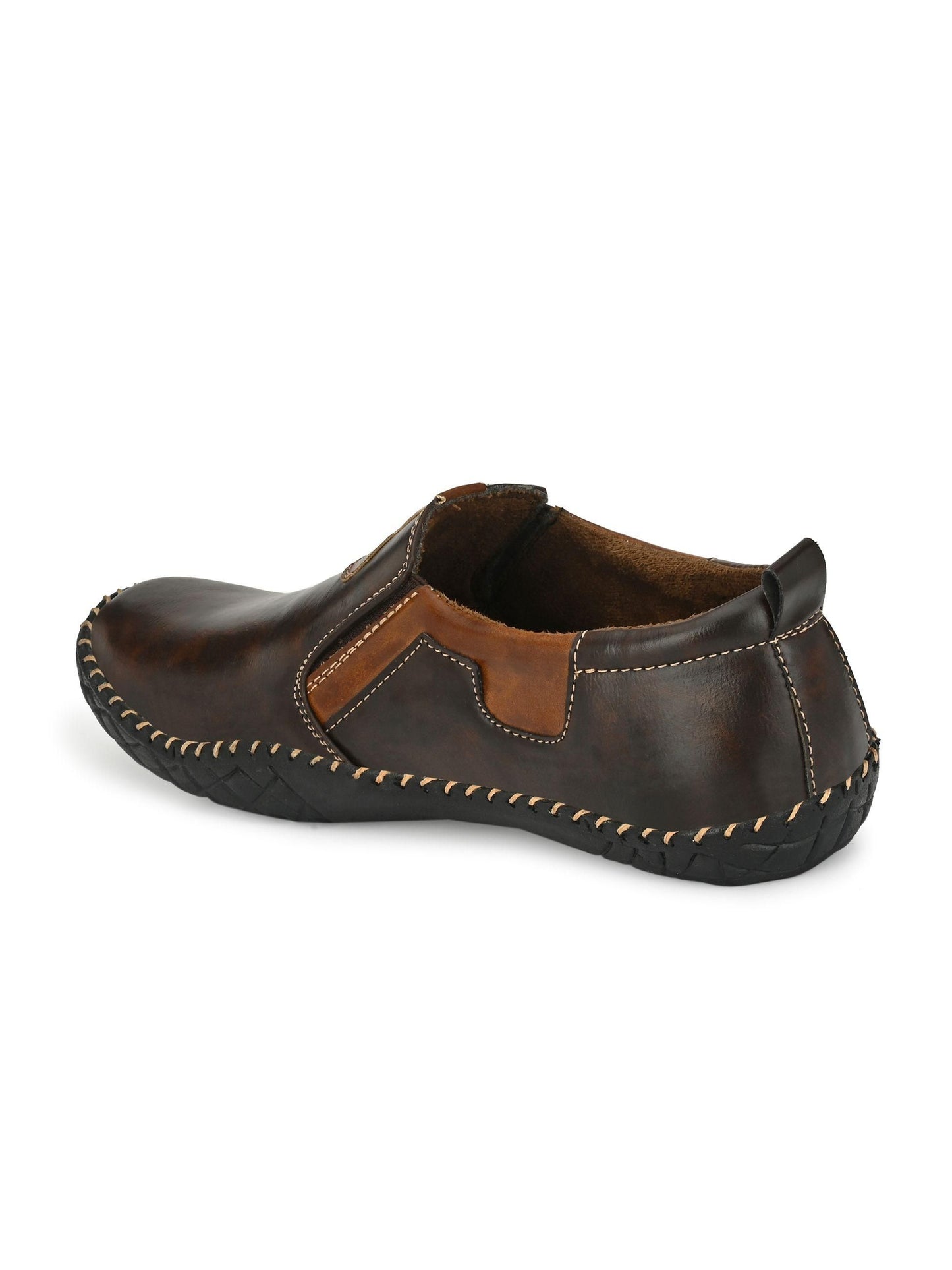 Bucik Men's Brown Synthetic Leather Slip-On Casual Shoes