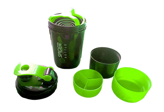 Stylish Spider Shaker Bottle For Gym And Multi Purpose 500ml (Green,1Pcs)