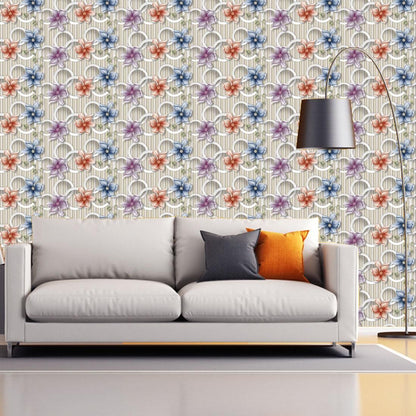 WallDaddy Self Adhesive Wallpaper For Wall (300x40)Cm Wall Sticker |Design colorfullFlower