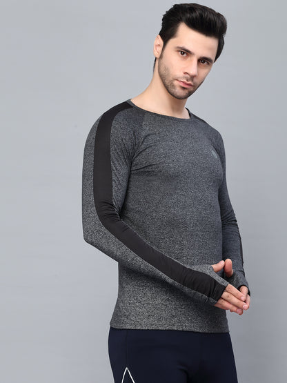 Mens Solid Full Sleeves Active T-Shirt