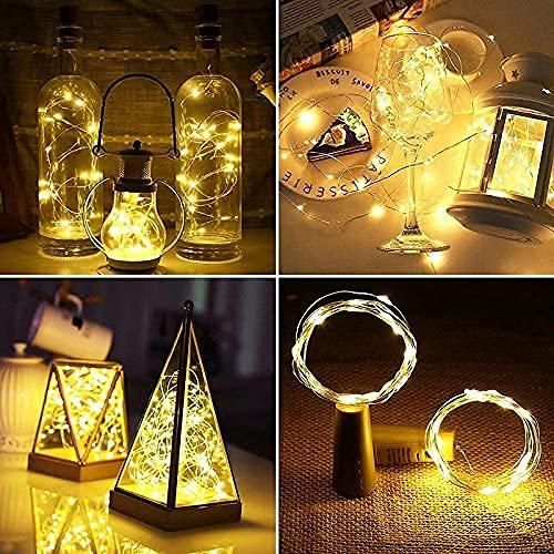 20 Led Wine Bottle Cork Copper Wire String Lights 2M Battery Operated (Warm White Pack Of 30)