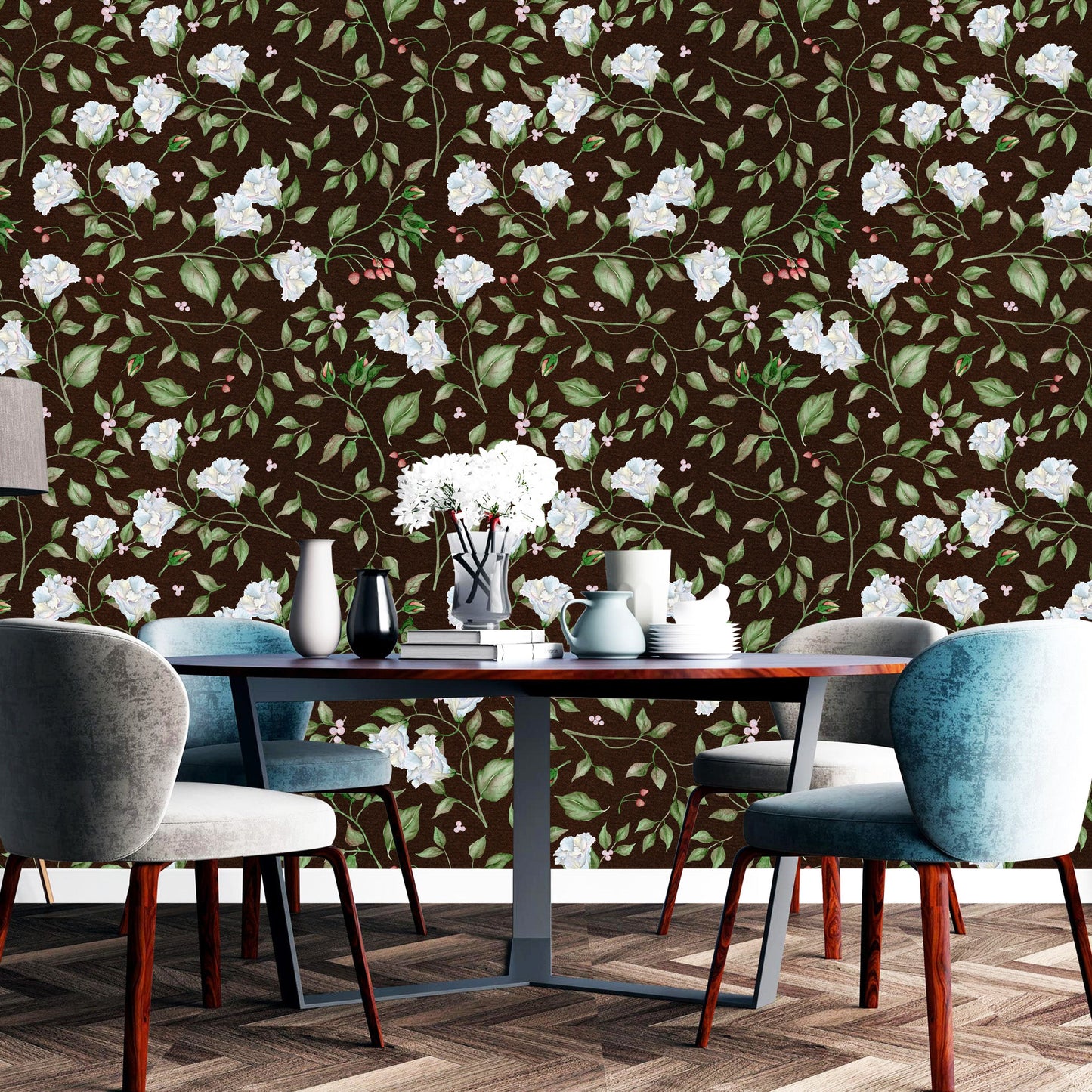 WallDaddy Wallpaper For Wall Self Adhesive Sizee (300x40)Cm Roll Wall Sticker For Home Design Moon Flower