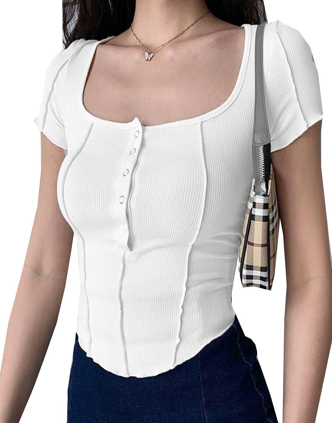 Clafoutis pack of 3 women new design button down crop top