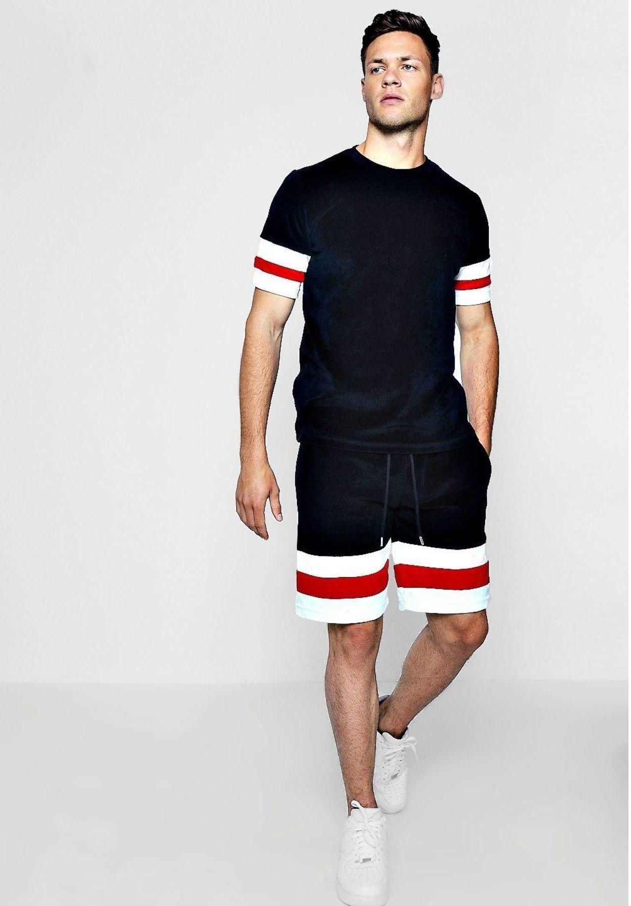 Polyester  Solid Active T-Shirt with Shorts