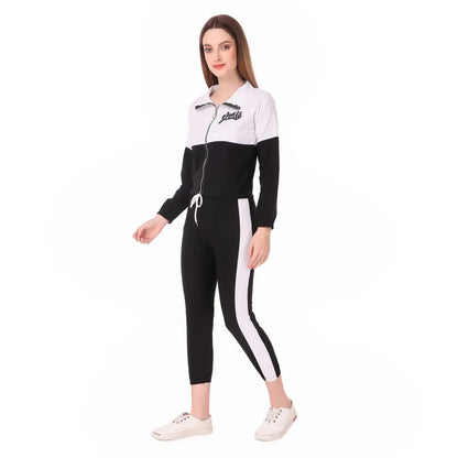 Manik Trading Women's Solid Stripes Track Suit | Women's Striped Tracksuit Top  Leggings Pants Outfit Set for Girls