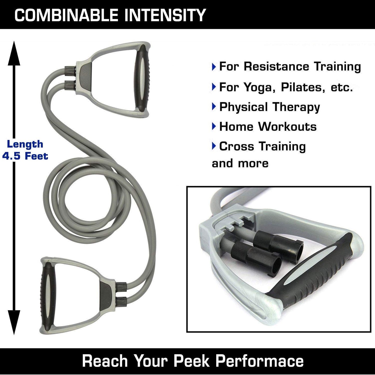 Pushup Bar with Toning Tube Band Set for Workout