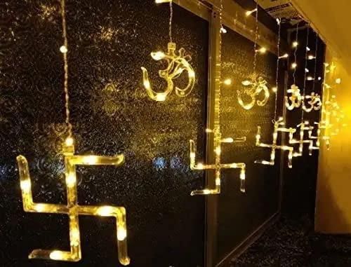 6 Swastik 6 Om Window Curtain Lights