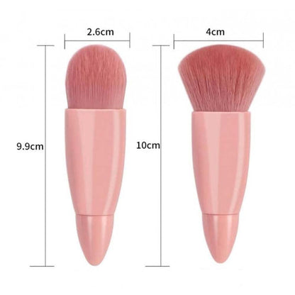 5pcs Mini Complete Function Cosmetic Brushes Kit with Mirror (Multicolor)