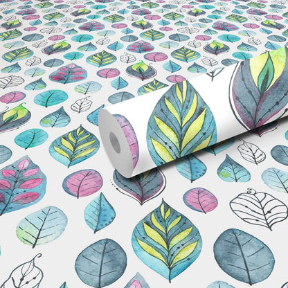 WallDaddy Wallpaper For Wall Self Adhesive Sizee (300x40)Cm Roll Wall Sticker For Home Design Forest Leaf