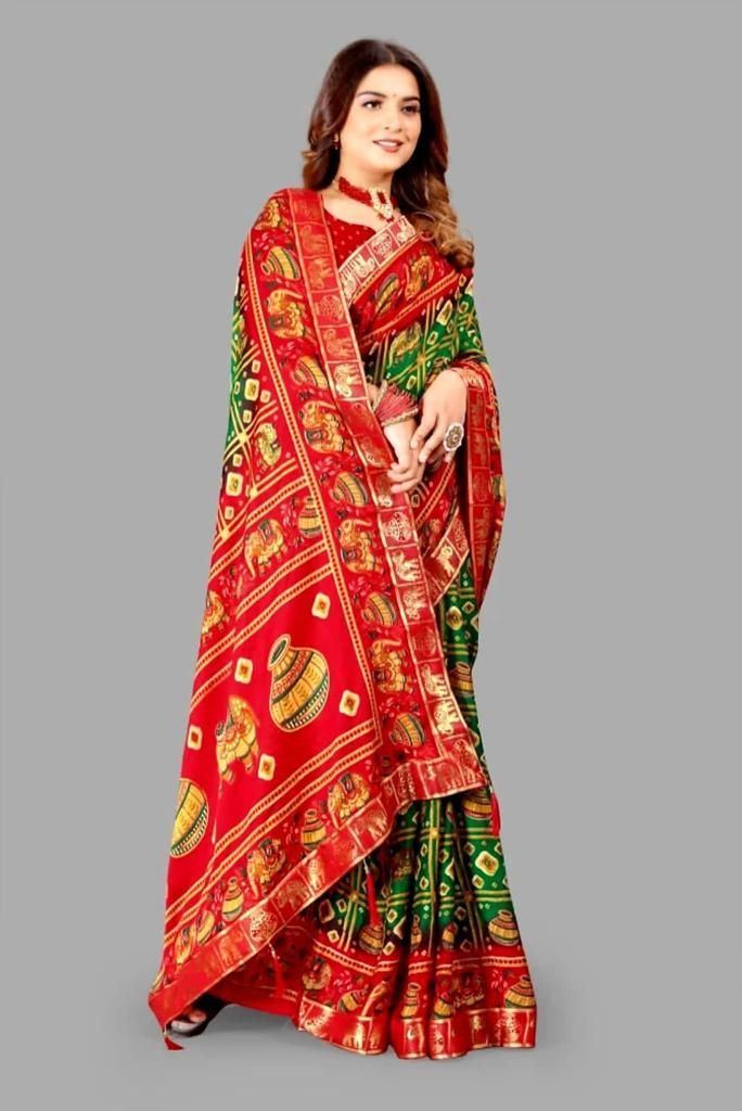 Delicate Printed Silk Saree