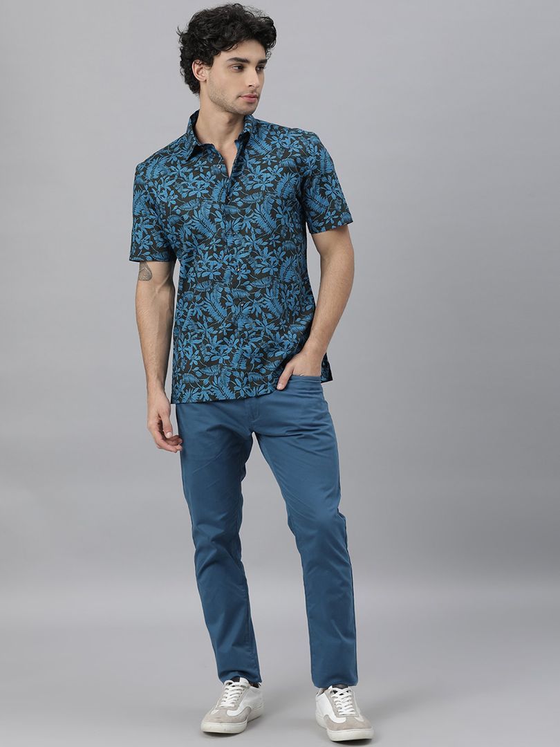 Men's Poly Cotton Printed Half Sleeves Shirt