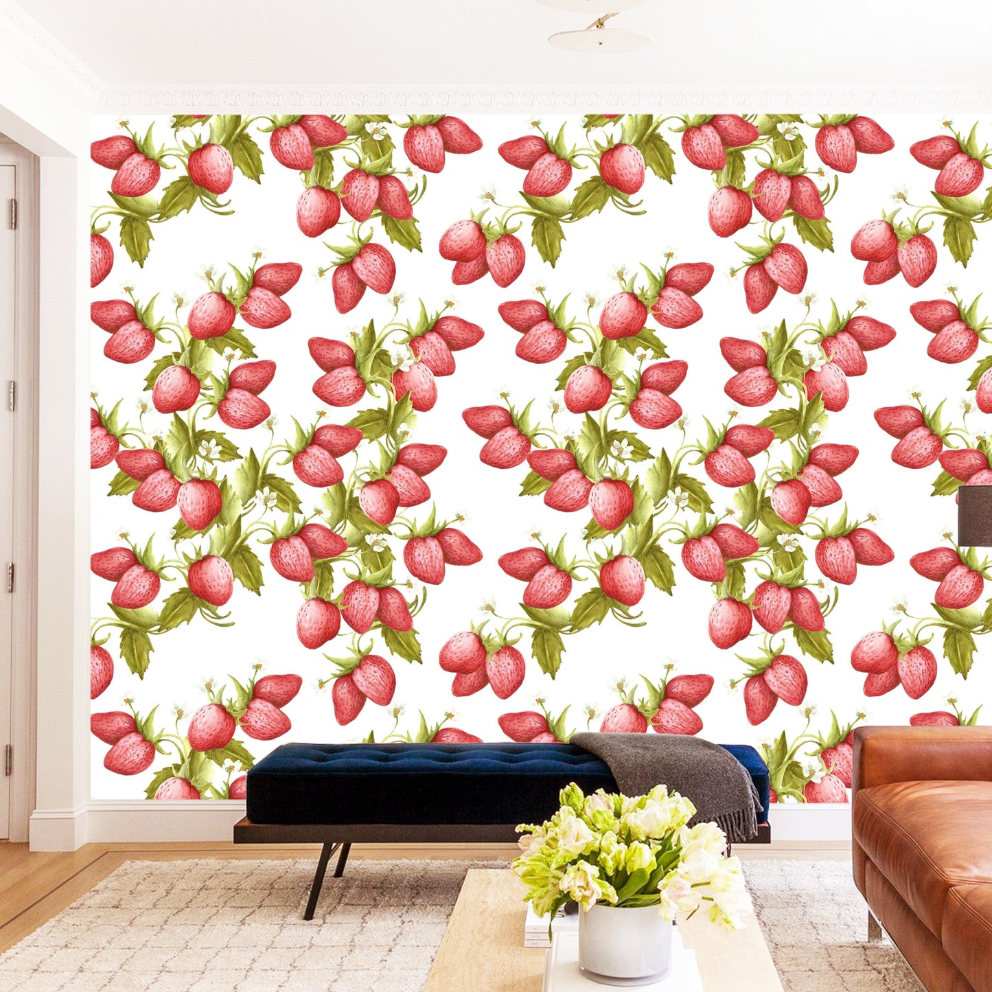 WallDaddy Wallpaper For Wall Self Adhesive Sizee (300x40)Cm Roll Wall Sticker For Home Design Strawberry Tree