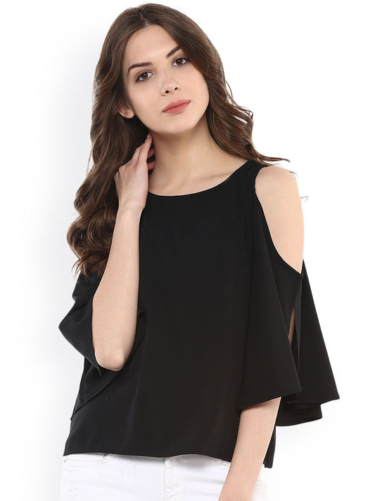 Trendy Solid Casual Crepe Tops