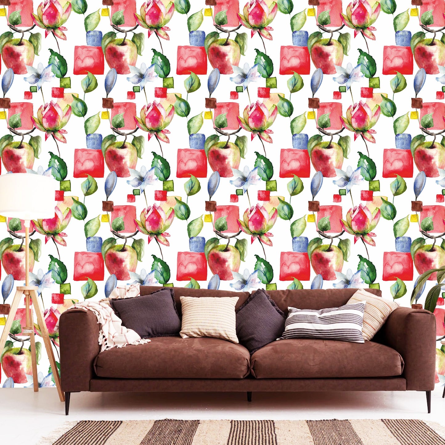 WallDaddy Wallpaper For Wall Self Adhesive Sizee (300x40)Cm Roll Wall Sticker For Home Design Kashmiri Apple