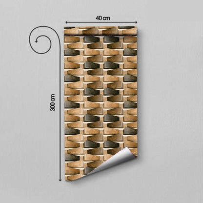 WallDaddy Self Adhesive Wallpaper For Wall (300x40)Cm Wall Sticker |Design 3DWoodBlock