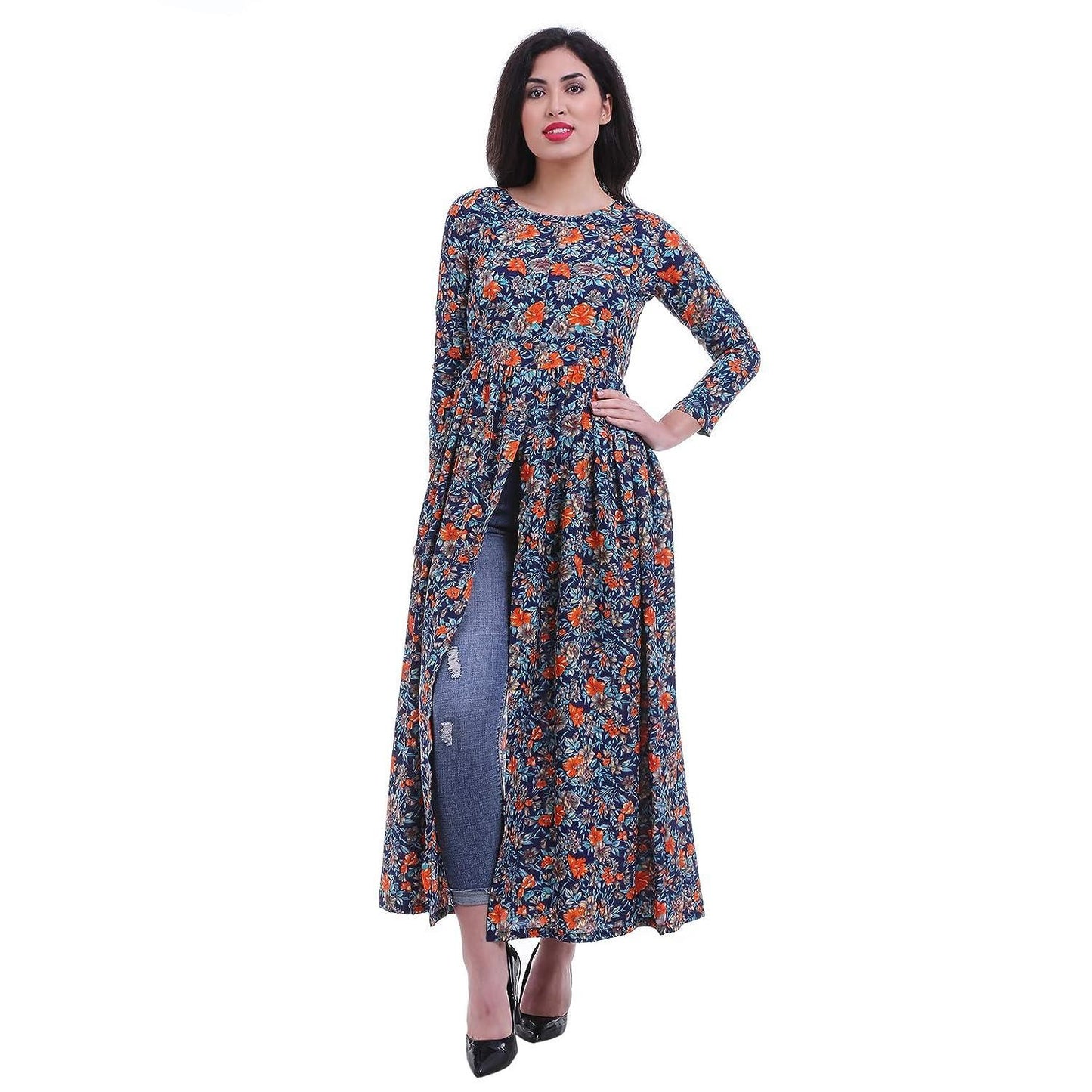 Beautiful Printed Crepe Casual Kurtis