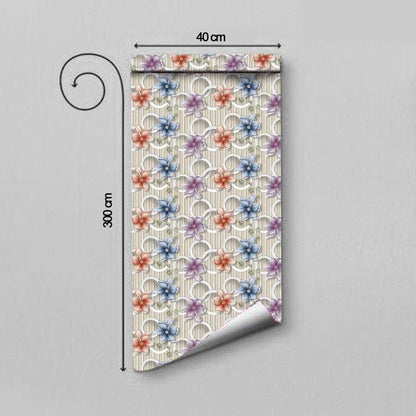 WallDaddy Self Adhesive Wallpaper For Wall (300x40)Cm Wall Sticker |Design colorfullFlower