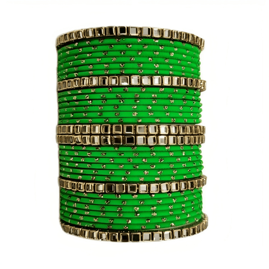 "Elegant Square Kundan Stone Brass Kada Bangles Set for Women and Girls"