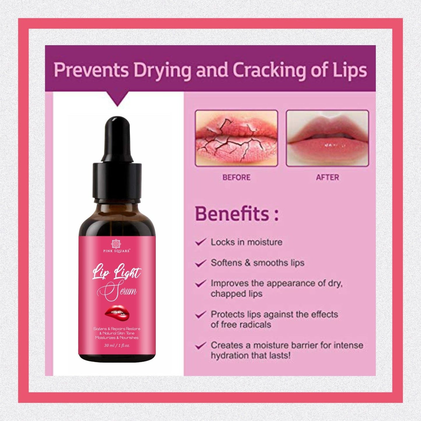 Premium Lip Light Serum Oil - For Glossy & Shiny Lips with Moisturizing Effect Combo Pack Of 3 30ml(90ml)