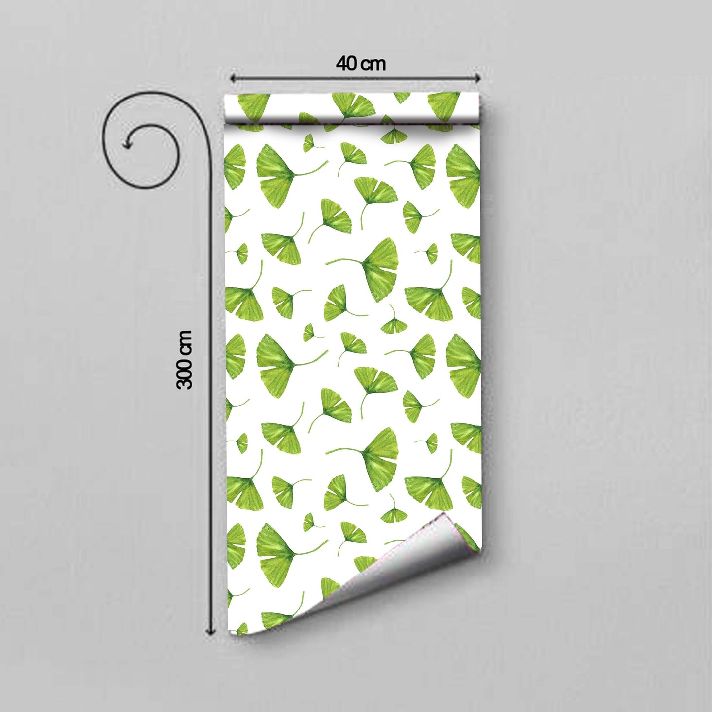 WallDaddy Wallpaper For Wall Self Adhesive Sizee (300x40)Cm Roll Wall Sticker For Home Design Biloba Leaf