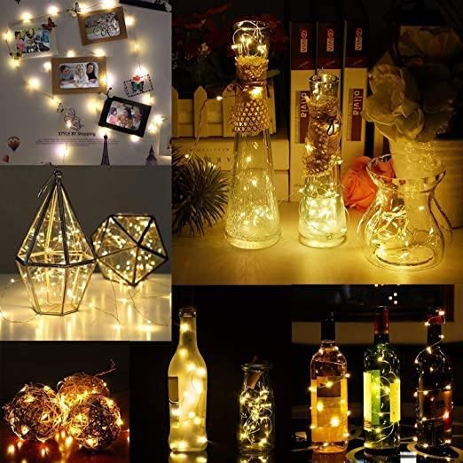 20 Led Wine Bottle Cork Copper Wire String Lights 2M Battery Operated (Warm White Pack Of 30)