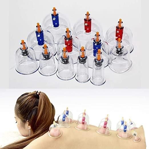 12 Cupping Cups Acupuncture with Extension Tube