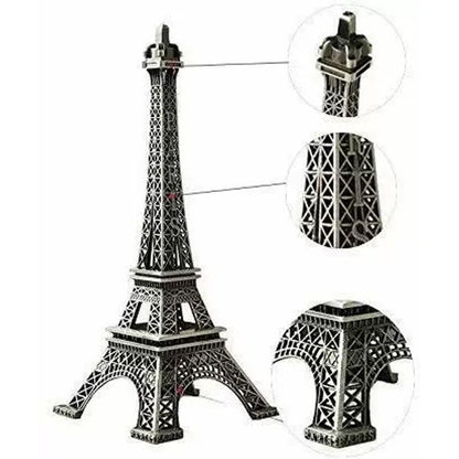 Arsha lifestyle Antique Finish 3D Metal Paris Eiffel Tower Metal Craft Famous Landmark Building Metal Statue, Cabinet, Office, Gifts Decorative Showpiece.