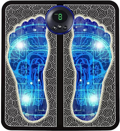 Electric Ems Foot Massager Pad | Foot Massager Pain Relief Wireless Electric EMS Foot Massage Machine | Rechargeable Portable Massager with Folding Automatic Pad | 8 Mode19 Intensity for Legs,Therapy Set