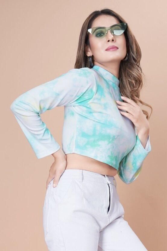 Women Regular Sleeves Printed Multicolor crop Top