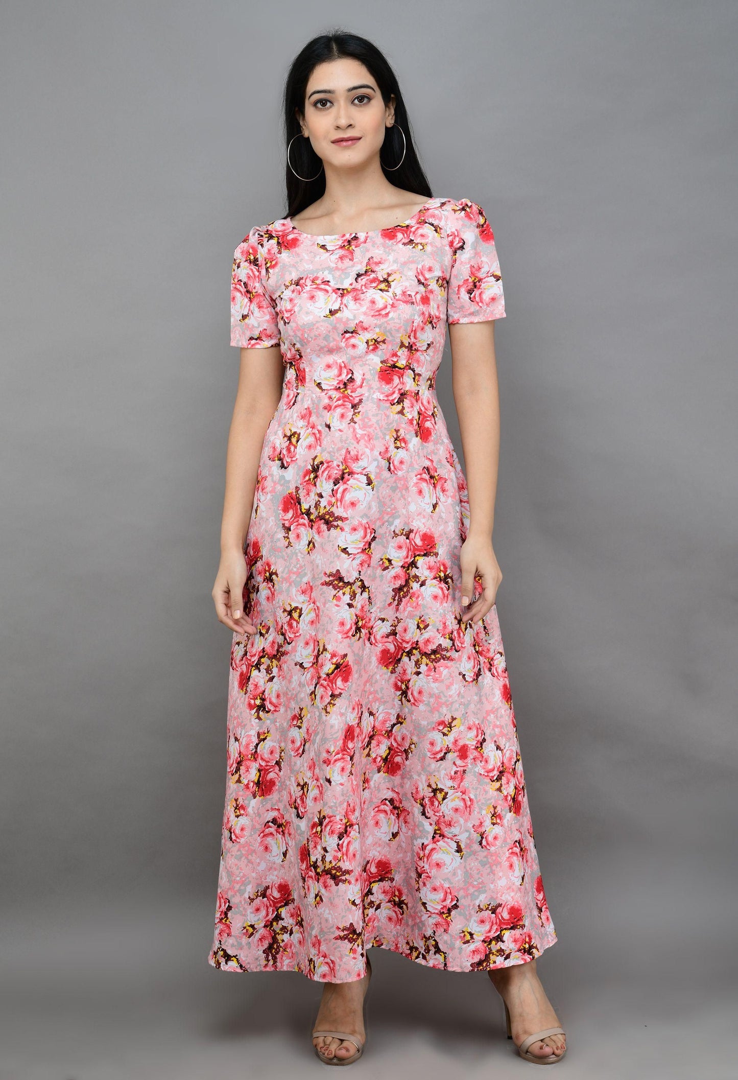 Women's Polyester Printed Maxi Dress