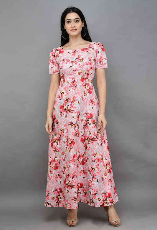 Women's Polyester Printed Maxi Dress