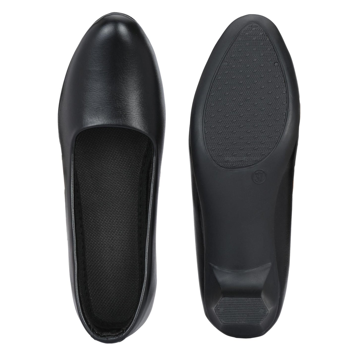 Black Leather Pointed Toe Bellies