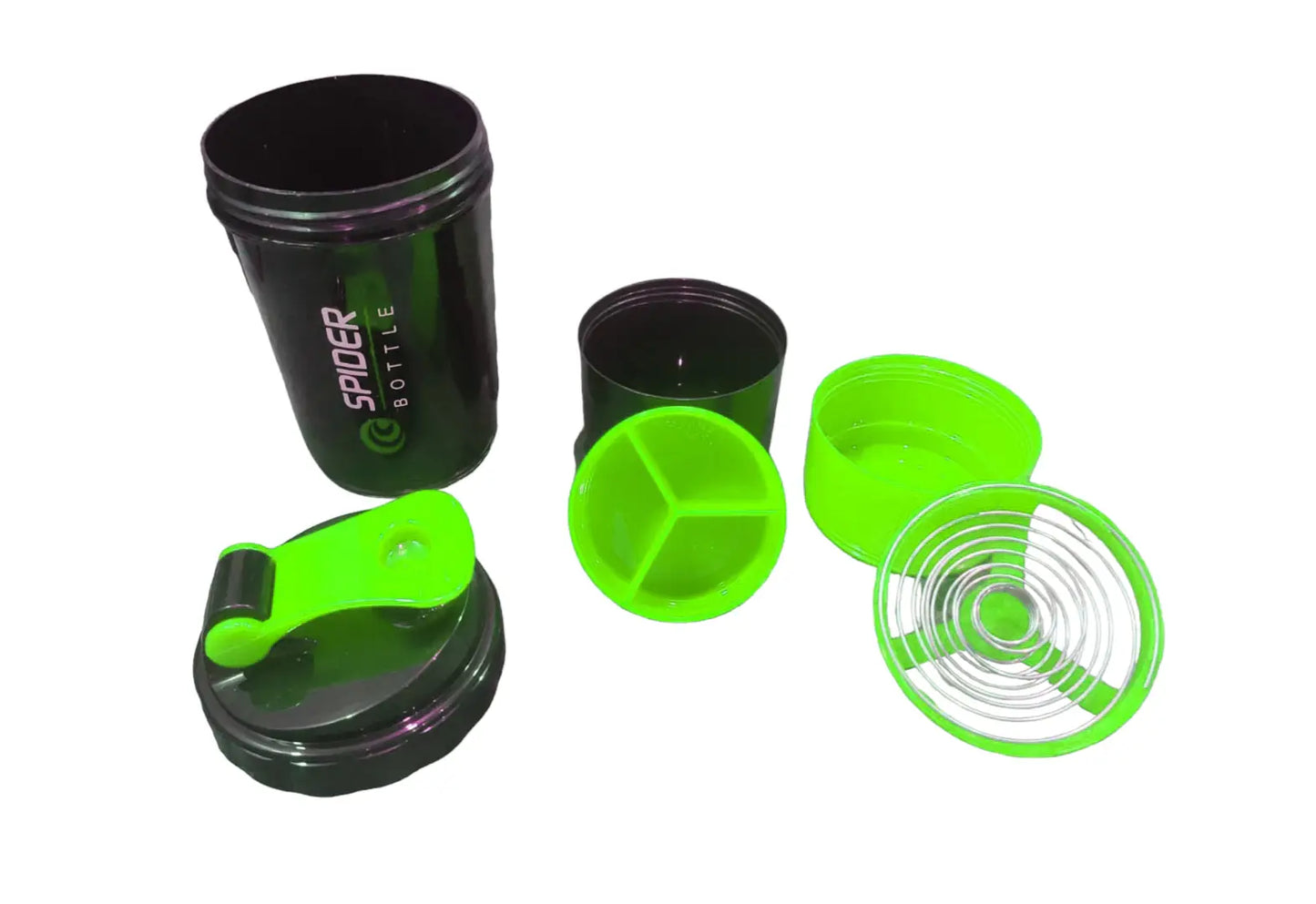 Stylish Spider Gym Shaker Bottle For Protein, Glucose 500ml (Green,1Pcs)