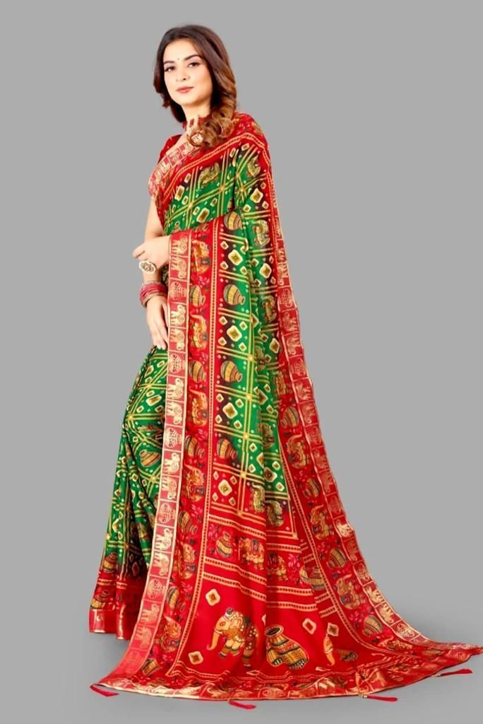 Delicate Printed Silk Saree