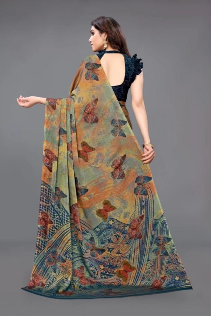 Adorable Printed Chiffon Saree