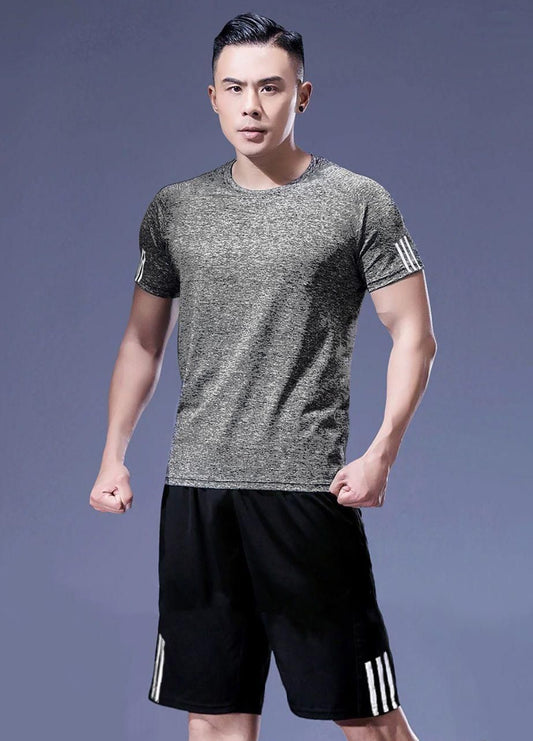 PolyKnit Solid Active T-Shirt with Shorts