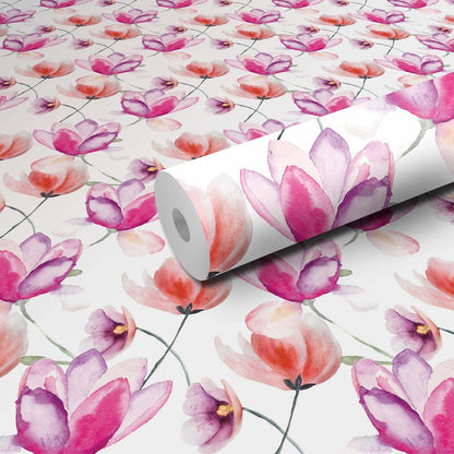 WallDaddy Wallpaper For Wall Self Adhesive Sizee (300x40)Cm Roll Wall Sticker For Home Design Water Colour Flower