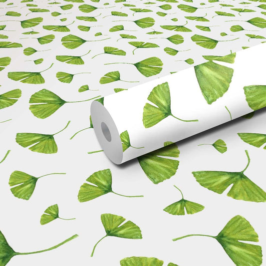 WallDaddy Wallpaper For Wall Self Adhesive Sizee (300x40)Cm Roll Wall Sticker For Home Design Biloba Leaf