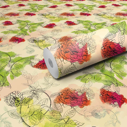 WallDaddy Wallpaper For Wall Self Adhesive Sizee (300x40)Cm Roll Wall Sticker For Home Design Sketch Rose