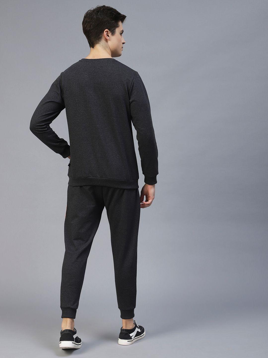 Rigo Men Charcoal Colourblock Tracksuit