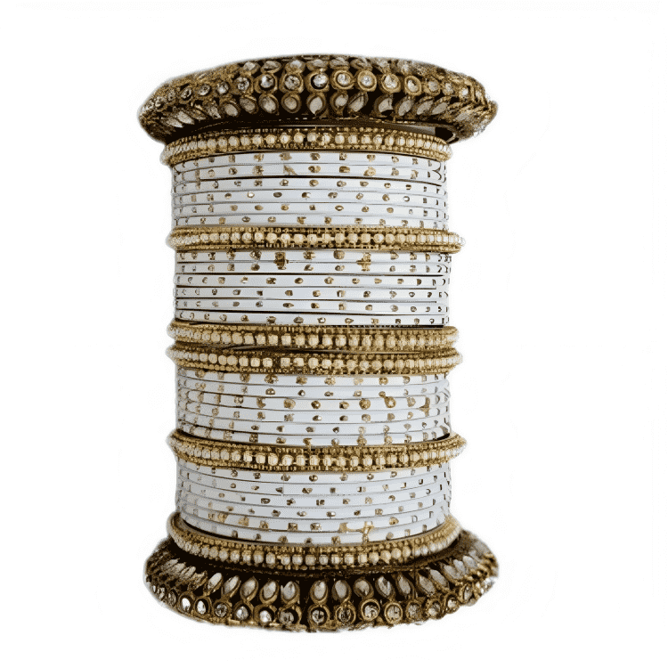 Graceful Oxidized Brass Kada with adorned Golden Dot Matte Texture Metal Bangles Set for women.