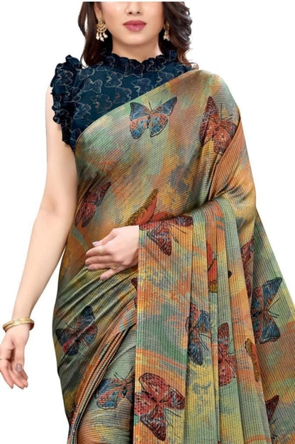 Adorable Printed Chiffon Saree