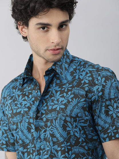 Men's Poly Cotton Printed Half Sleeves Shirt