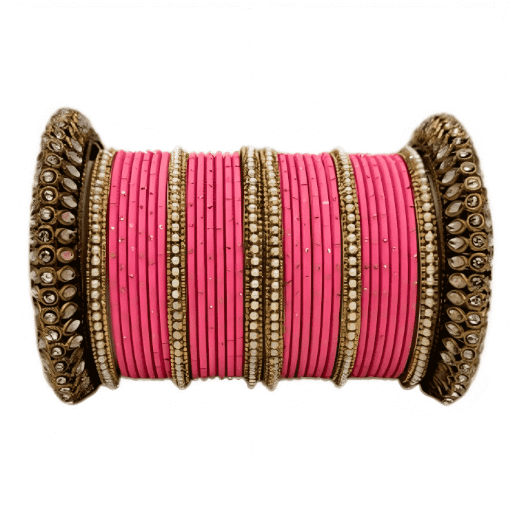 Graceful Oxidized Brass Kada with adorned Golden Dot Matte Texture Metal Bangles Set for women.