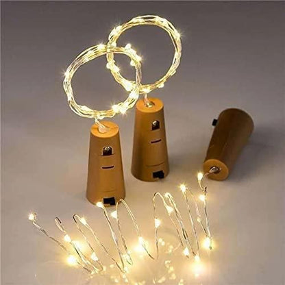 20 Led Wine Bottle Cork Copper Wire String Lights 2M Battery Operated (Warm White Pack Of 30)