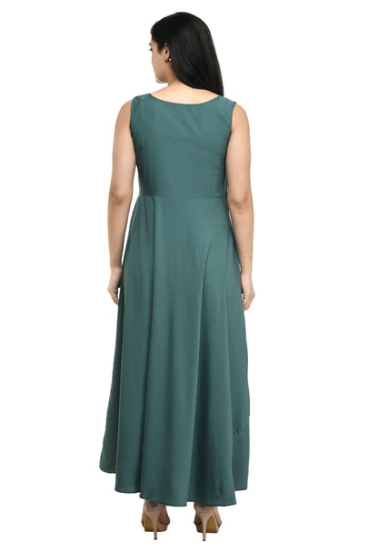 Women's Polyester Solid Maxi Dress