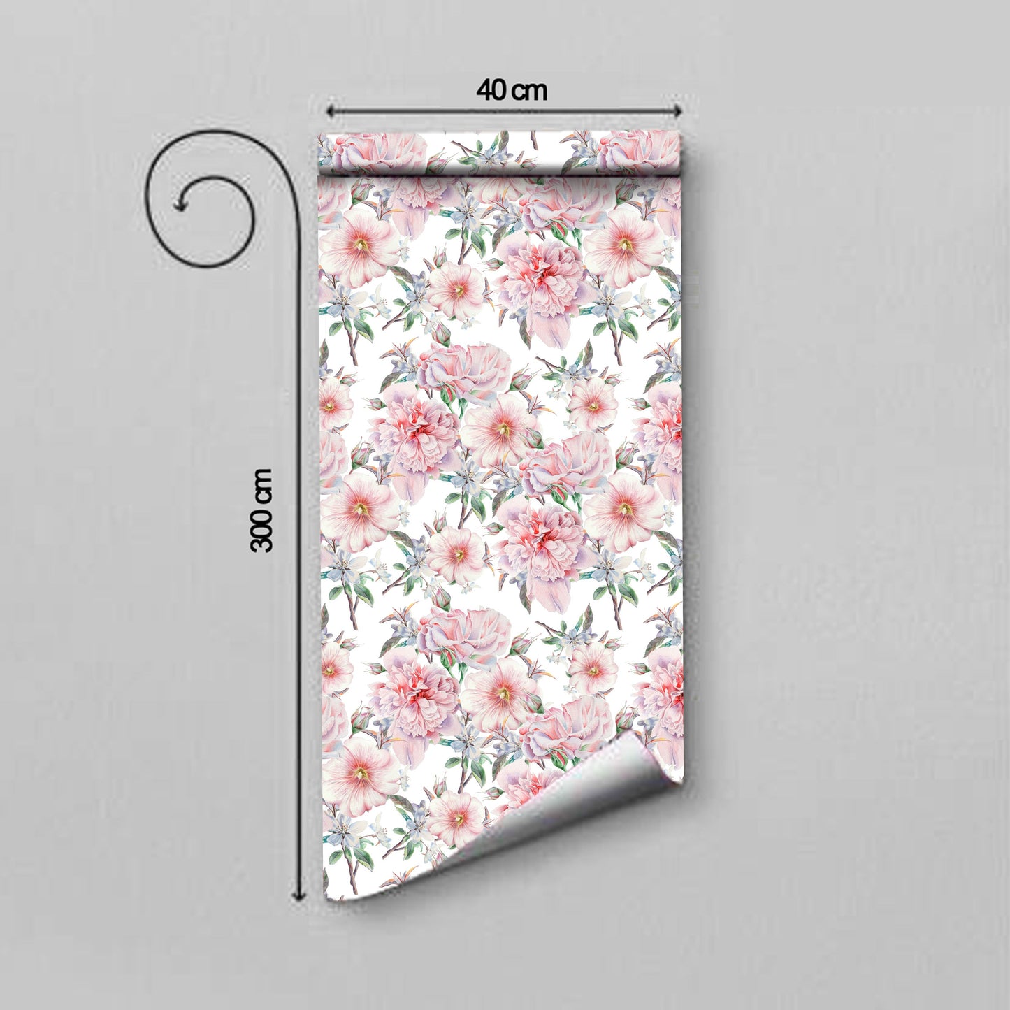 WallDaddy Wallpaper For Wall Self Adhesive Sizee (300x40)Cm Roll Wall Sticker For Home Design Light Flower