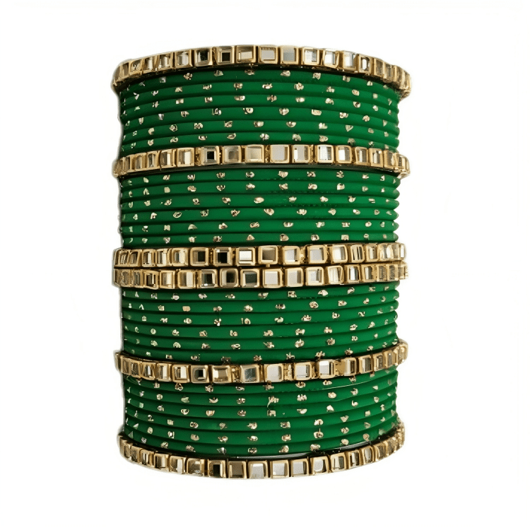 "Elegant Square Kundan Stone Brass Kada Bangles Set for Women and Girls"