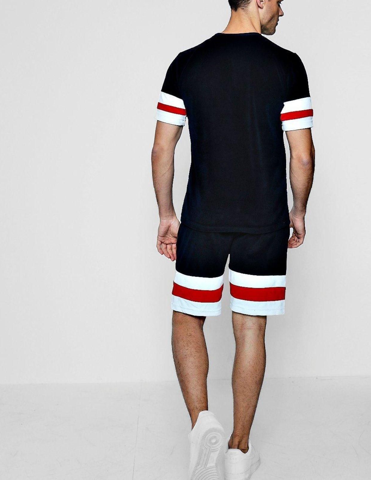 Polyester  Solid Active T-Shirt with Shorts