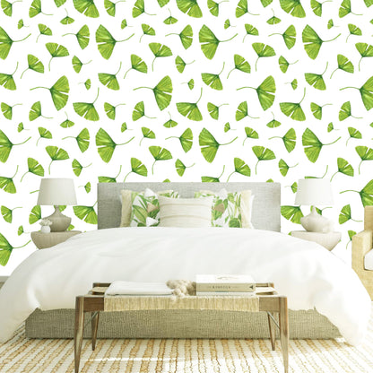 WallDaddy Wallpaper For Wall Self Adhesive Sizee (300x40)Cm Roll Wall Sticker For Home Design Biloba Leaf